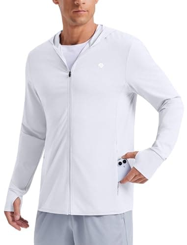 PINSPARK Men's UPF50+ Full Zip Outdoor Hoodies Lightweight Sun Protection Long Sleeve Jacket for Fishing Hiking with Pockets - Image 1