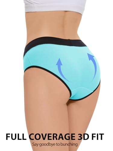CleainKorte Womens Underwear Cotton Mid Rise Hipster Panties - Soft Stretch Breathable Briefs for Ladies 5 Pack XXL - Thumbnail 5