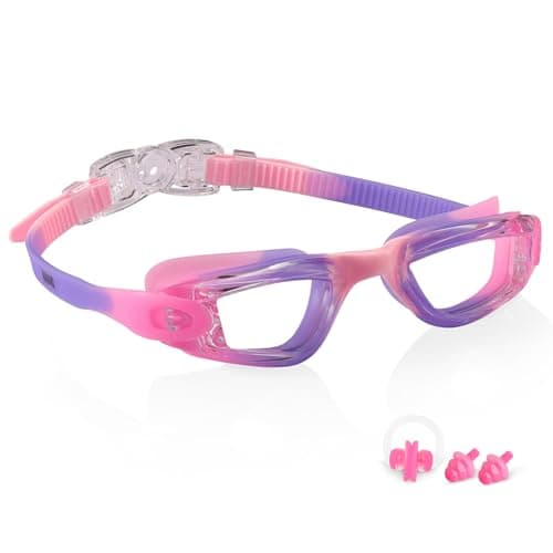 Aegend Swim Goggles for Kids 3-14 – Anti-Fog Comfort Fit for Swim Lessons, Pool, Beach – Includes Case, Ear Plugs & Nose Clip - Image 1