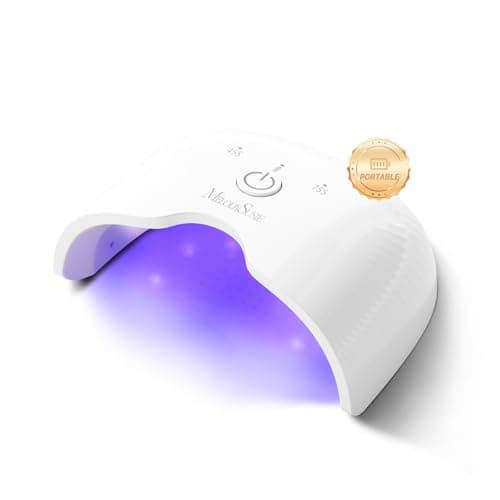 MelodySusie Mini Cordless UV Nail Lamp, P-ART06G Rechargeable Portable LED UV Light with Smart Sensor, 4-Finger Curing for All Soft Gels, Especially Half-Cured Gel, Base Coat & Top Coat, White - Image 1