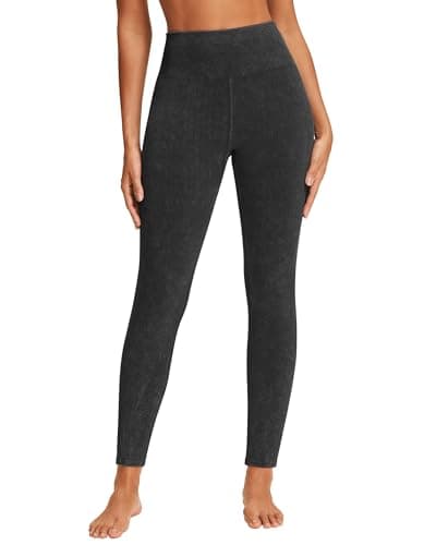 Stelle Workout Ribbed Seamless Leggings for Women High Waist Tummy Control Gym Leggings Athletic Yoga Pants(Black, XS) - Thumbnail 2