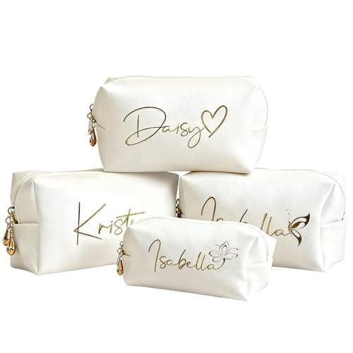 NYLGOXITK Customized signature cosmetic bags, wedding bride cosmetic bags, bridesmaid gifts, suitable for weddings, gifts, travel cosmetic bag customized gift boxes - Thumbnail 2