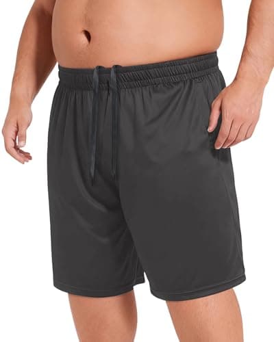 BOOJO Men's Big and Tall Athletic Shorts - Quick Dry Black Basketball Shorts with Pockets for Workout RunningActivewear（S-6XL） - Image 1