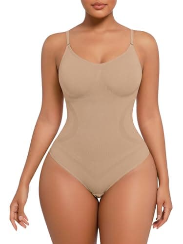 POSESHE Women's Seamless Shapewear V-Neck Bodysuit Tummy Control Body Shaper Waist Snatching Bodysuit - Image 1