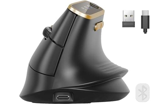 SABLUTE MAM4 Ergonomic Vertical Mouse for M/L Hands, 8K DPI, Ultra-Fast Scrolling, 6 Programmable Buttons, Tri-Mode Wireless Rechargeable Mouse, 800mAh Built-in Battery, for PC/Mac/Laptop, Black - Image 1