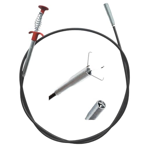 61" Drain Snake with Grabber Claw, Flexible Grabber Tool for Hair Clogs, Plumbing Auger for Sink, Tub, and Pipe Clog Remover - Image 1