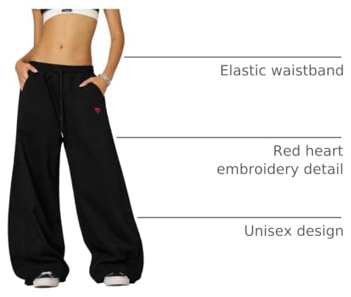 Aelfric Eden Super Baggy Barrel Sweatpants Y2K Wide Leg Pants Elastic Unisex Casual Loose Joggers Lantern Streetwear Trouser Black L - Thumbnail 4
