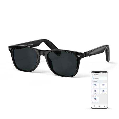 AI Glasses for Men & Women, Smart Glasses Powered by ChatGPT, AI Real-time Translation with 145 languages, 11H Music Play, Bluetooth Sunglasses with Polarized Lens, UV Protection for Daily Use, Travel