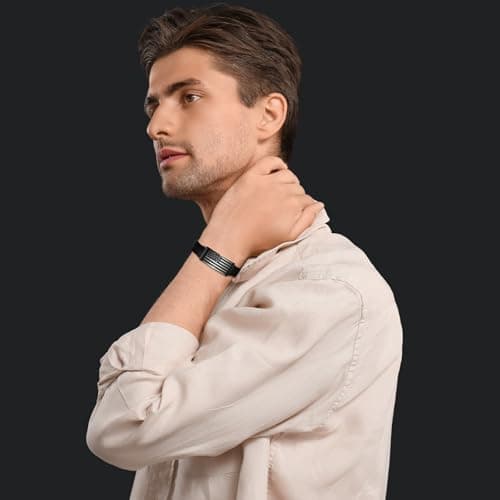 Miss Chipmunk American Flag Bracelet for Men Dad Son Brother Boyfriend Husband,Stainless Steel Bracelets Birthday Christmas Jewelry Gifts for Men Him(To My Dad from Son) - Thumbnail 2