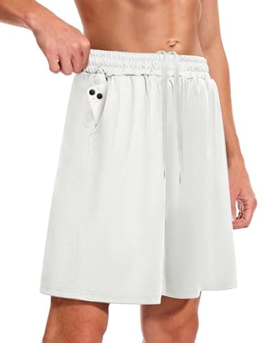 BOOJO Men's Athletic Gym Shorts - Quick Dry Black Casual Basketball Shorts with Pockets for Running Workout Activewear - Image 1