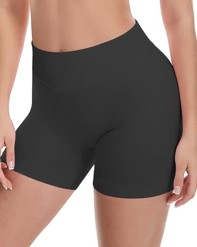 UG Active Women's 4.5" Scrunch Butt Lifting Workout Shorts Seamless Athletic Yoga Gym Running Shorts Black XS - Thumbnail 2