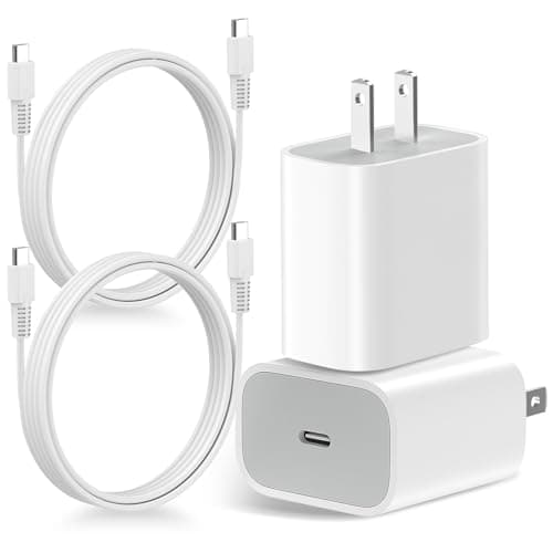 USB C Wall Charger Block 25W, PD 3.0 Fast Charging with 6.5FT/2M USB C to C Cable, 25W Type C Power Adapter Replacement for Phone 17/Pro/Pro Max/17 Air/ 16/16 Pro/16 Pro Max/15/Plus/Pro (2 PCS) - Image 1