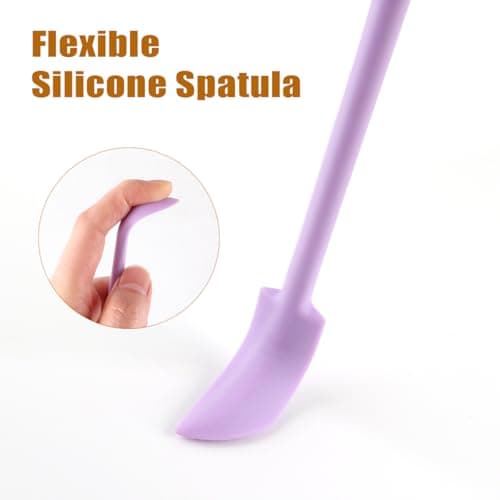 barsone Silicone Spatula Set 6Pcs, Mini Jar Scraper for Makeup & Food - Thumbnail 3