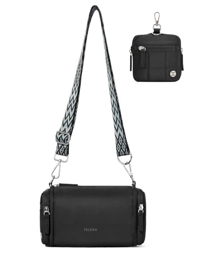 Telena 3-Way Folding Crossbody Bag - All-in-One Bag Expandable Coin Purse with RFID Protection for Travel Black - Image 1