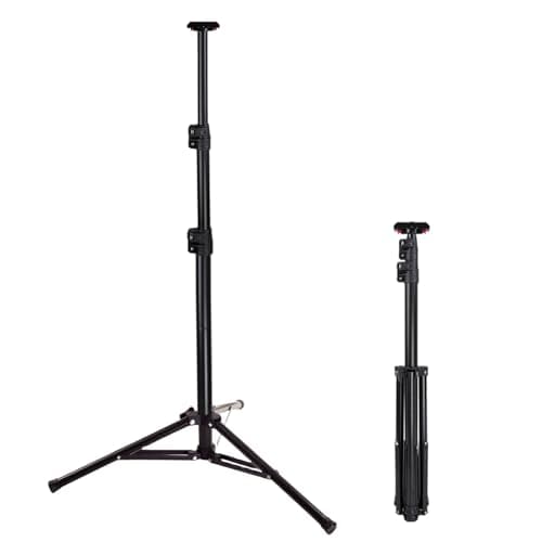 DAYATECH Adjustable Work Light Tripod Stand, Foldable Heavy Duty Steel Tripod, 35-55 Inch Height, Quick Release Mount, Black - Image 1