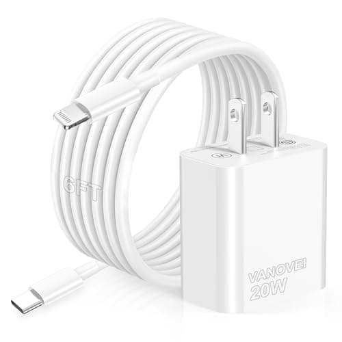 VANOVEI Fast Charger for i Phone Charging, [MFi Certified] for i.Phone Charger, 3.0 PD USB C Charger with 6FT USB C to for Liightning Cable Compatible with Phone 14/13/12/11/Pad, White…