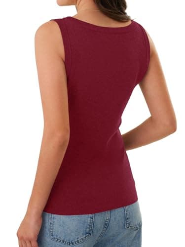 GKBK Women's Soft Cashmere Wool Blend Knit Sweater Vest Trendy Crewneck Sleeveless Tank Top for Business Casual and Old Money Fashion Red - Thumbnail 5