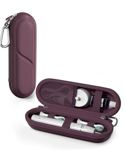 ProCase Toothbrush Travel Case for Oral-B/Oral-B Pro 1000 1500 5000 7000 7500 6000 9600/Philips Sonicare 4100 5100 1100 6100 5300 Oral-B iO Electric Toothbrush Portable Hard Container -Plum