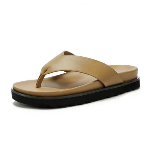 QIY Thong Sandals for Women Nude Thong Slide Arch Support Flip Flops for Women Platform Open Round Toe Lightweight Slip on Shoes Summer Beach Sandals Sandalias De Dedo Para Mujer Size 6.5 - Image 1