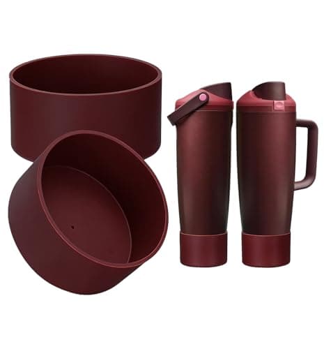 Spuhtiue 2PCS Protective Silicone Boots for Owala 30oz & 40oz FreeSip Sway Bottles (Black Cherry)