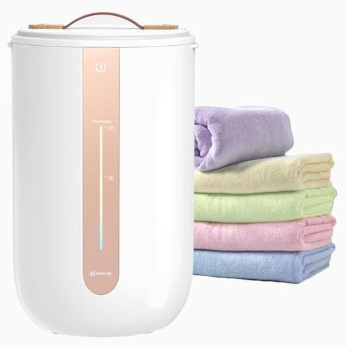 Keenray Towel Warmer for Bathroom, Towel Warmer Bucket with Heating Progress Bar, Fragrance Disc Holder, Leather Handle, Auto Shut-Off Towel Bucket Fits Up to Two 40" x 70" Towels, Blankets Champagne - Image 1