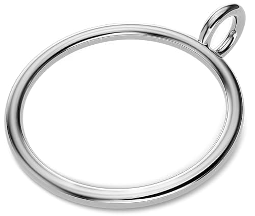 50 PCS Metal Curtain Rings with Eyelet, Heavy Duty Rust-Resistant Drapery Rings for Pinch Pleat Curtains, 2 Inch Inner Diameter Fits Up to 1.5 in Curtains Rod, Smooth Gliding (Silver) - Image 1