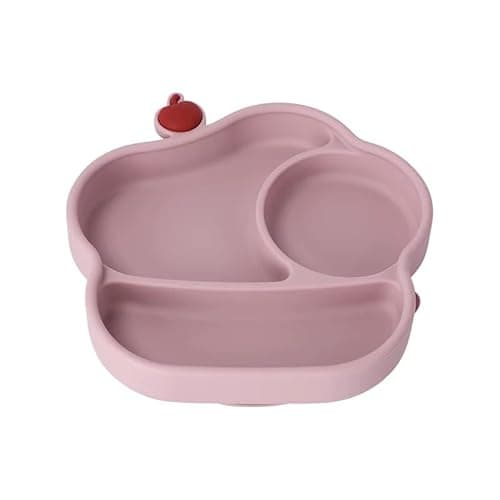Cozy Rock Silicone Baby Plate with Suction,100% Platinum Silicone Divided Toddler Plate, Baby Suction Plate, BPA-Free, Easy to Clean, Encourages Self-Feeding for 6–36 Months