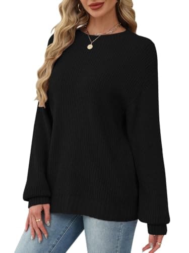 Womens Sweaters Early Fall Fashion Clothing 2025 Long Sleeve Shirts Cowboy Chic Sweatshirts Chocolate Clothes Casual Plus Size Blouses Christmas Tops Trendy School Outfits for Teachers Black X-Large - Thumbnail 2
