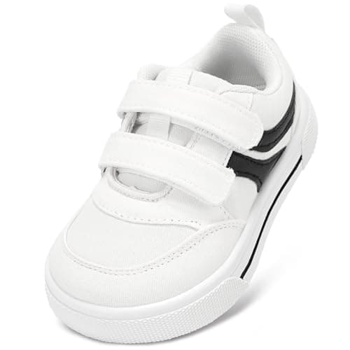 STQ KIDS Toddler Boy Shoes Wide Toe Box Lightweight Boy Sneakers Non-Slip Zero Drop School Kids Walking Running Tennis Shoe White Toddler 7 - Image 1