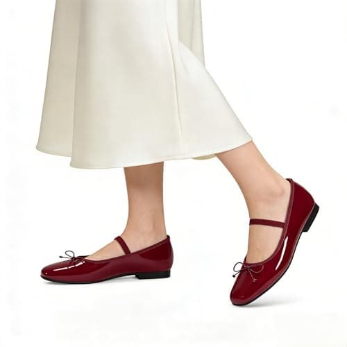 StillFancxy Ballet Flats with Bow Square Toe Ballerina Flats Slip on Bowknot Flat Shoes for Women Dressy Comfortable - Thumbnail 2