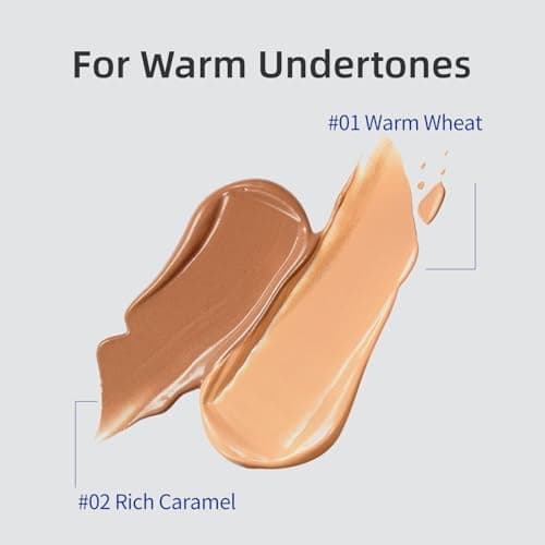 BEAUTNICE Full Cover Longwear Matte Foundation, 8H Long-Lasting, Waterproof, Sweat-Proof, Lightweight, Medium to Full Coverage, Natural Look for All Skin Types, 1 Fl Oz, #01 Warm Wheat - Thumbnail 2