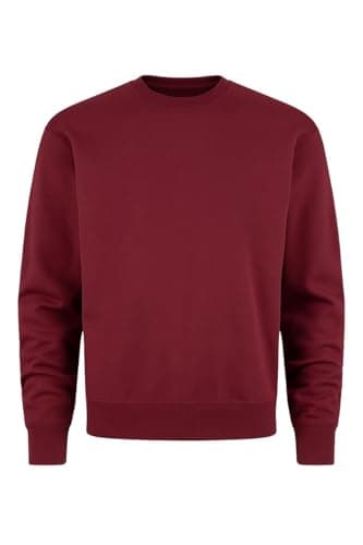 ClassExceed Men’s Fleece Crewneck Sweatshirt – Premium Cotton-Blend Pullover Sweater – Classic Fit with Ribbed Cuffs & Reinforced Seams – Durable, Wrinkle & Fade Resistant (Burgundy - Small) - Image 1