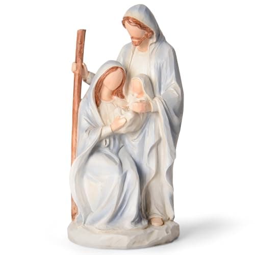 Vofstand 10" Nativity Scene Set Holy Family Ornament Statue Indoor Jesus Christmas New Year Decor Gift Hand-Painted Resin Figurines - Image 1