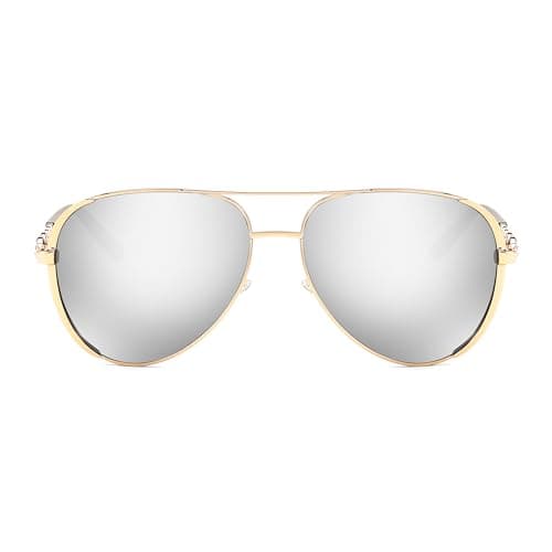 FEISEDY Retro Polarized Pilot Sunglasses for Women 70s Vintage Trendy Shades B4147 - Thumbnail 4