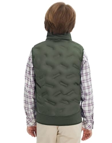 M MAELREG Boys Puffer Quilted Vest Warm Lightweight Sleeveless Kids Jacket with Pockets for School Outdoor Winter - Thumbnail 2