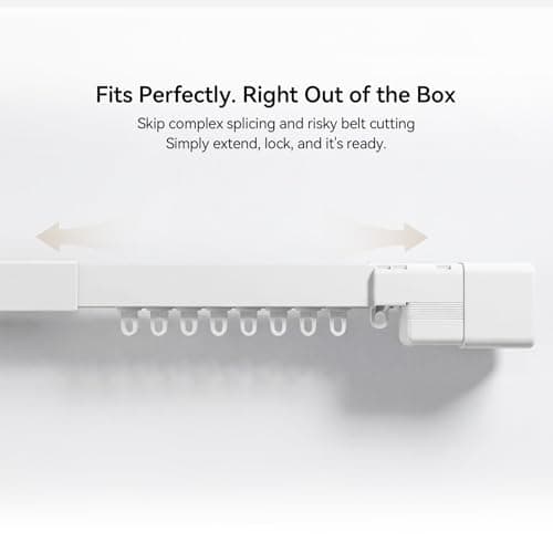 Remac M1 No-Cut Telescopic Motorized Curtain Track, Apple Home Certified Matter Smart Curtain System, Works with HomeKit Alexa Google Siri, Ceiling/Wall Mount for Bedroom Living Room 66"-114" - Thumbnail 4