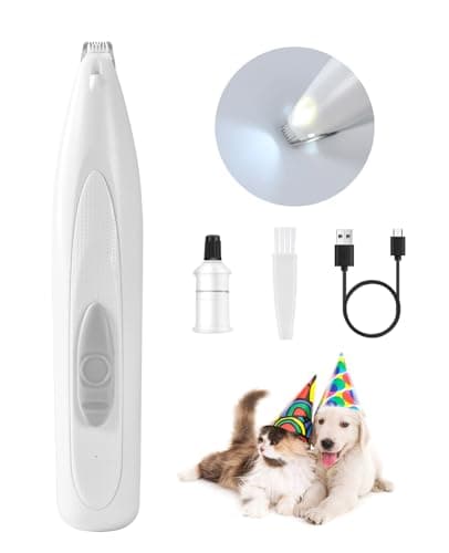 FURBONA Dog Paw Trimmer with LED Light, Rechargeable Cordless Electric Grooming Clippers, Low Noise Pet Hair Shaver for Small Dogs Cats Trimming Around Paws, Eyes, Ears, Face, Rump - Image 1