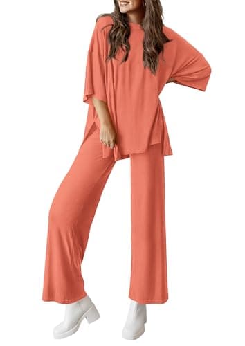 PRETTYGARDEN Two Piece Sets for Women Summer Fashion Lounge Matching Set 2026 Spring Travel Vacation Airport Outfits Clothing (Watermelon Red,X-Large) - Image 1