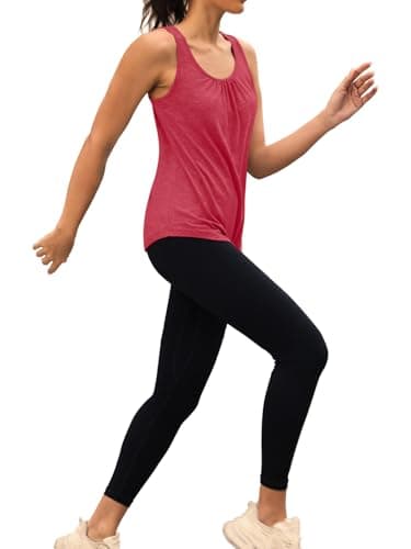 3rd hill Workout Tank Tops for Women Racerback Sleeveless Yoga Top Loose Fit Gym Shirt Running Athletic Tanks Red S - Thumbnail 5