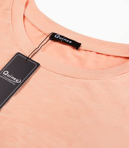 connche Maternity Tops and Blouses, Quinee Women Scoop Neck Cap Sleeve Summer Loose Fashion Nursing Tunic for Leggings Breastfeeding Pumping Clothes Knitting Basic Tee Shirts Coral - Thumbnail 5