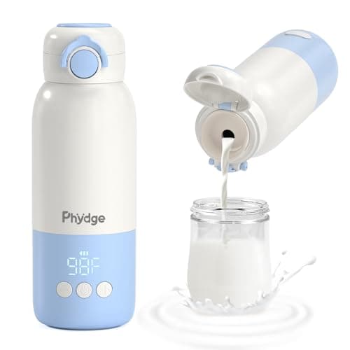 Phydge Portable Bottle Warmer for Travel,12.5oz Cordless Baby Milk Warmer on The go for Formula,Breastmilk,Water,3 Mins Fast Heating & Precise Temp Control Travel Essential - Image 1