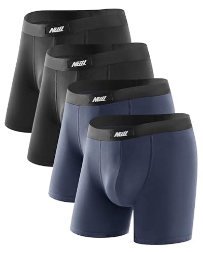Nullktie Ultra Soft Modal Men's Underwear, Breathable Boxer Briefs No Fly, 4 Pack - Image 1