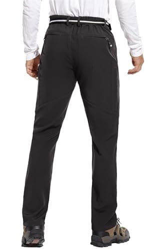 MOURCE Snow Pants Men Windproof, Warm Mens Fleece Lined Pants Ice Fishing, Grey XL - Thumbnail 6