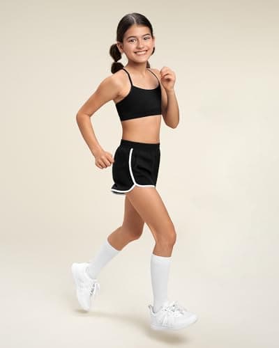 Stelle Girls Sports Bra Training Bra Spaghetti Strap Y Back Bra Yoga Crop Top for Teens Kids(Black,XXL) - Thumbnail 6