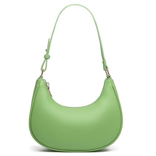 WuliTown Shoulder Bags for Women, Cute Hobo Tote Handbag Mini Clutch Purse with Zipper Closure (Green) - Image 1