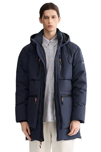 Orolay Men's Thickened Down Jacket Hooded Winter Coats with 6 Pockets Blue S - Image 1