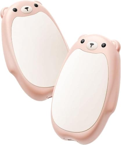 SWEETFULL Hand Warmers Rechargeable – Cute Bear, 2 Pack Magnetic, Reusable Electric Pocket Heater, Great Gift for Daughter, Kids, Wife, or Bestie, Portable for Outdoor & Camping (Pink)