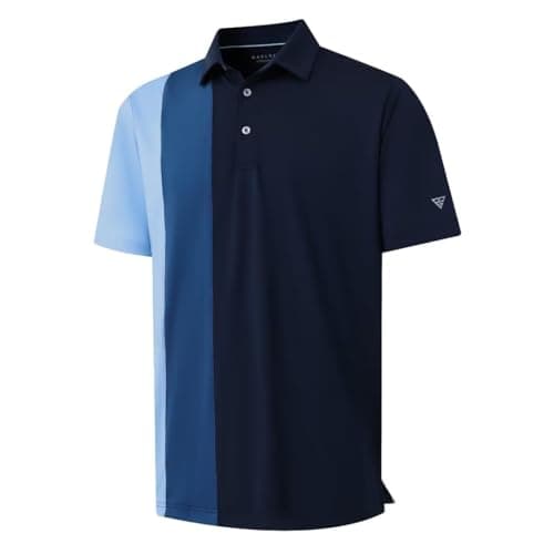 M MAELREG Mens Polo Shirts Short Sleeve Dry Fit Casual Collared Moisture Wicking Collared Golf Polo Shirts for Men Navy - Image 1