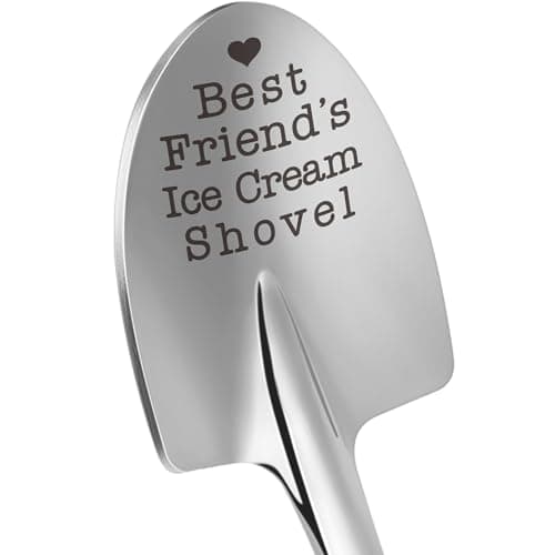 Funny Friendship Gifts for Best Friends Ice Cream Shovel Spoon, Friendship Present for Her/Him, Birthday Gift for Friend, Bestie, Sister, Romantic Dessert Spoon Gift for Girlfriend Boyfriend Partner - Image 1