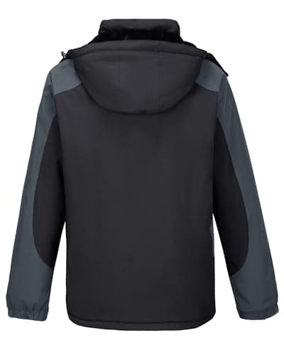 CAMELSPORTS Mens Winter Jacket Waterproof Warm Snow Ski Jackets Faux Fur Fleece Rain Coats with Removable Hood - Thumbnail 3
